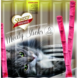 STUZZY FRIENDS CAT MEATY STICKS STERILIZED X6